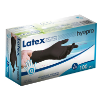 HY@PRO Latex handschoenen XL poedervrij zwart (5,8 gram, 24 cm, 100 stuks)  SHY00218