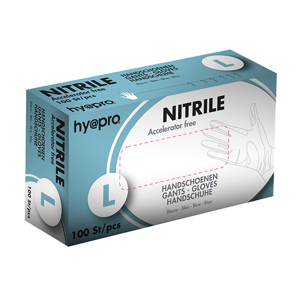 HY@PRO Medical Accelerator Free Nitril handschoenen L poedervrij blauw (3,5 gram, 24 cm, 100 stuks)  SHY00024 - 1