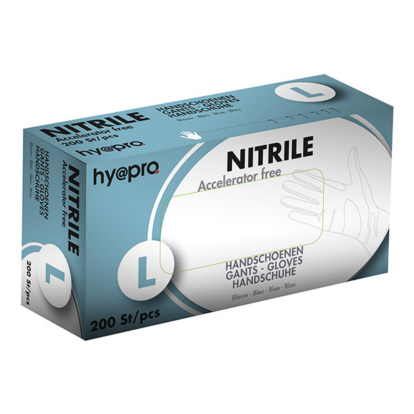 HY@PRO Medical Accelerator Free Nitril handschoenen L poedervrij blauw (3,5 gram, 24 cm, 200 stuks)  SHY00032 - 1