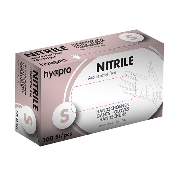HY@PRO Medical Accelerator Free Nitril handschoenen S poedervrij blauw (3,5 gram, 24 cm, 100 stuks)  SHY00020 - 1
