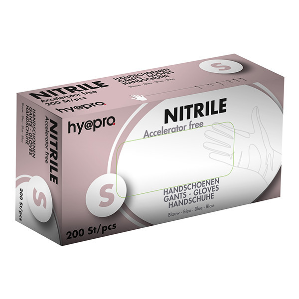 HY@PRO Medical Accelerator Free Nitril handschoenen S poedervrij blauw (3,5 gram, 24 cm, 200 stuks)  SHY00028 - 1