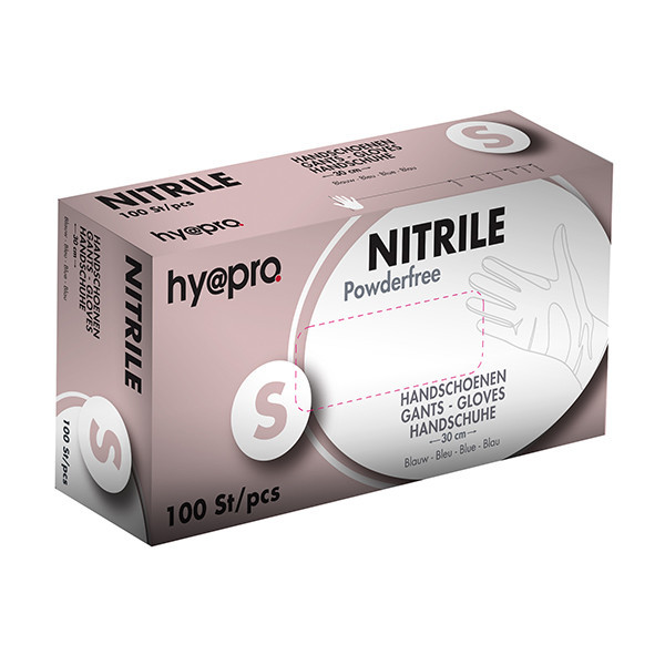 HY@PRO Medical Nitril handschoenen S poedervrij blauw (6,2 gram, 30 cm, 100 stuks)  SHY00010 - 1