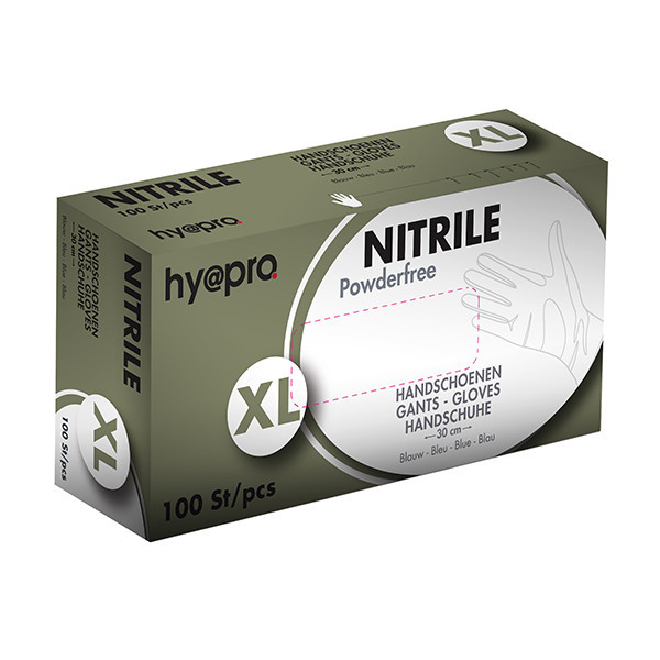 HY@PRO Medical Nitril handschoenen XL poedervrij blauw (6,2 gram, 30 cm, 100 stuks)  SHY00016 - 1