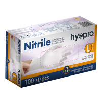 HY@PRO Nitril handschoenen L poedervrij wit (3,5 gram, 24 cm, 100 stuks)  SHY00060