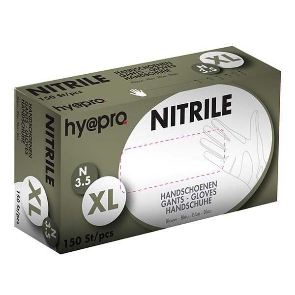 HY@PRO Nitril handschoenen XL poedervrij blauw (3,5 gram, 24 cm, 150 stuks)  SHY00008 - 1