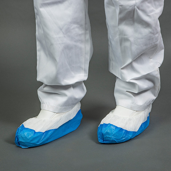 HY@PRO Non-woven/CPE antislip schoenovertrek wit/blauw (50 stuks) SHY00557 - 1