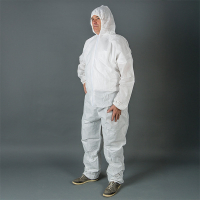 HY@PRO Non-woven PE coated antistatische coverall met capuchon XL wit (1 stuk) SHY00805