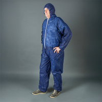 HY@PRO Non-woven antistatische coverall met rits en capuchon L blauw (1 stuk) SHY00781