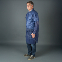 HY@PRO Non-woven antistatische jas met klittenbandsluiting M blauw (1 stuk) SHY00723