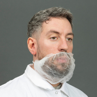 HY@PRO Non-woven baardmasker met 2 oorelastieken wit (45 cm, 100 stuks) SHY00476