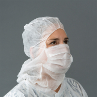 HY@PRO Non-woven beschermkap met mondmasker 2-laags wit (50 stuks) SHY00448