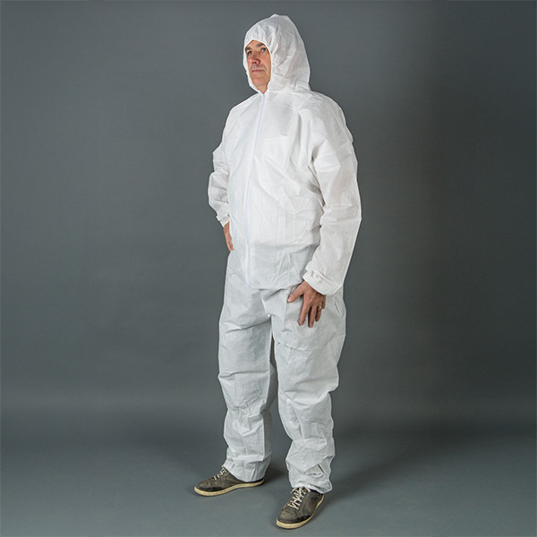 HY@PRO Non-woven coverall met rits S wit (1 stuk) SHY00759 - 1