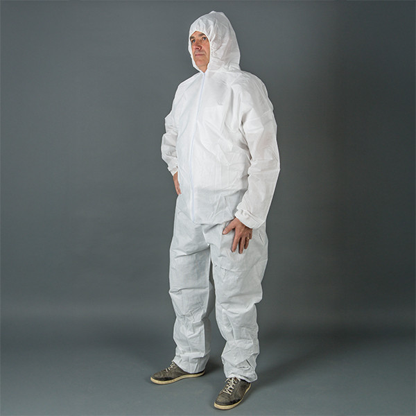 HY@PRO Non-woven coverall met rits en capuchon XXXL wit (1 stuk) SHY00769 - 1