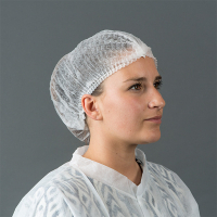 HY@PRO Non-woven haarnetjes detecteerbaar met clip en 2 elastieken wit (100 stuks - 53,5 cm) SHY00366