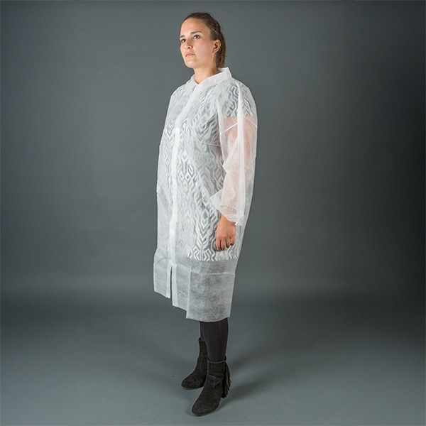 HY@PRO Non-woven jas met drukknopen XXL wit (1 stuk – 20 g/m²) SHY00689 - 1