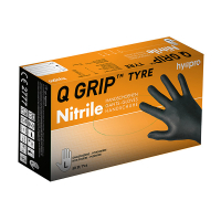 HY@PRO Q Grip Tyre Nitril handschoenen L poedervrij zwart (24 cm, 50 stuks)  SHY00158