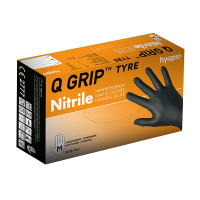 HY@PRO Q Grip Tyre Nitril handschoenen M poedervrij zwart (24 cm, 50 stuks)  SHY00156