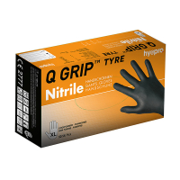 HY@PRO Q Grip Tyre Nitril handschoenen XL poedervrij zwart (24 cm, 50 stuks)  SHY00160