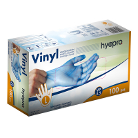 HY@PRO Vinyl handschoenen L gepoederd blauw (4,5 gram, 24 cm, 100 stuks)  SHY00240