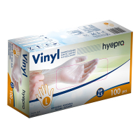 HY@PRO Vinyl handschoenen L gepoederd wit (4,5 gram, 24 cm, 100 stuks)  SHY00232