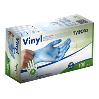 HY@PRO Vinyl handschoenen M gepoederd blauw (4,5 gram, 24 cm, 100 stuks)  SHY00238