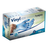 HY@PRO Vinyl handschoenen XL gepoederd blauw (4,5 gram, 24 cm, 100 stuks)  SHY00242