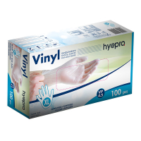 HY@PRO Vinyl handschoenen XL gepoederd wit (4,5 gram, 24 cm, 100 stuks)  SHY00234
