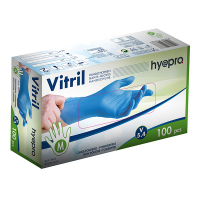 HY@PRO Vitril handschoenen M poedervrij blauw (5,4 gram, 24 cm, 100 stuks) SHY00262