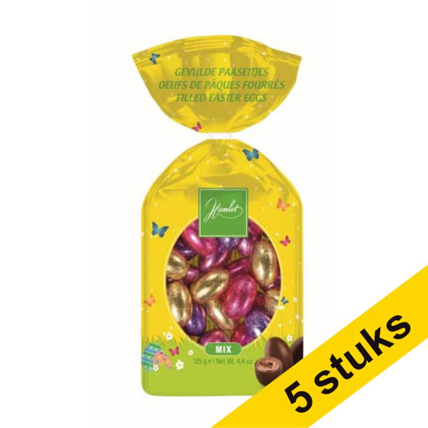Aanbieding: 5x Hamlet Hazelnoot Mix Melk/Puur paaseitjes (125 gram) 200365 - 1