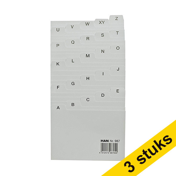 Aanbieding: 3x HAN tabkaart grijs 105 x 70/80 mm (1 set) 218081 - 1
