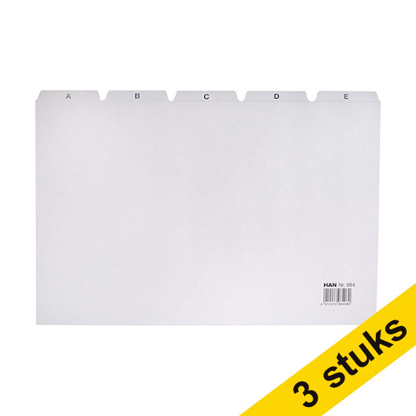 Aanbieding: 3x HAN tabkaart grijs 297 x 210/220 mm A4 (1 set) 218082 - 1
