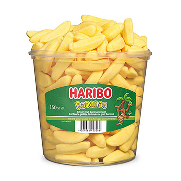 Haribo Schuim Bananen silo (150 stuks) 169382 423428 - 1