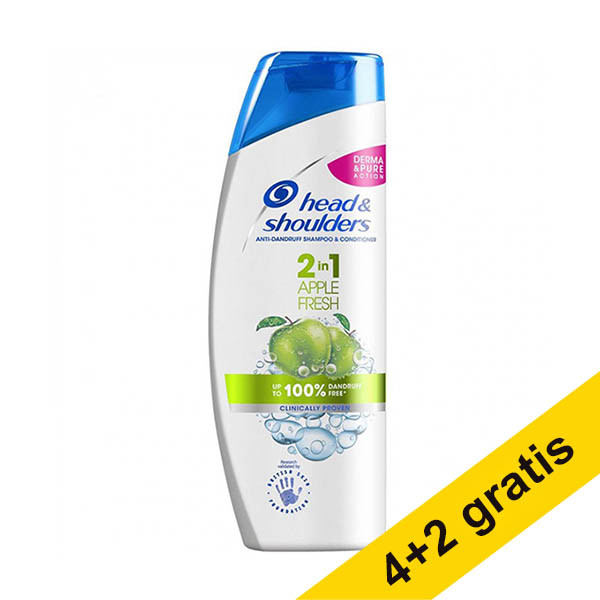 Aanbieding: 6x Head & Shoulders Apple Fresh 2 in 1 shampoo (400 ml) SHE00215 - 1
