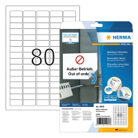 Herma 10003 verwijderbare etiketten A4 35,6 x 16,9 mm wit (2000 etiketten) 10003 230636
