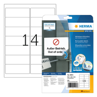 Herma 10016 verwijderbare etiketten A4 99,1 x 38,1 mm wit (350 etiketten) 10016 230619