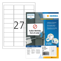 Herma 10300 verwijderbare etiketten A4 63,5 x 29,6 mm wit (2700 etiketten) 10300 230624