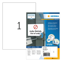 Herma 10315 verwijderbare etiketten A4 210 x 297 mm wit (100 etiketten) 10315 230623