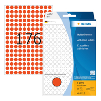 Herma 2212 markeringspunten Ø 8 mm rond rood (5.632 etiketten) 230722