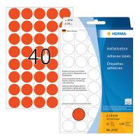 Herma 2252 markeringspunten Ø 19 mm rond rood (1.280 etiketten) 230709