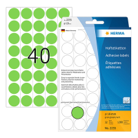 Herma 2255 multifunctionele etiketten Ø 19 mm rond groen (1.280 etiketten) 2255 230708