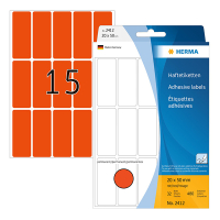 Herma 2412 multifunctionele etiketten 20 x 50 mm rood (480 etiketten) 2412 230675