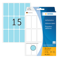 Herma 2413 multifunctionele etiketten 20 x 50 mm blauw (480 etiketten) 2413 230672