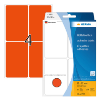 Herma 2492 multifunctionele etiketten 52 x 82 mm rood (128 etiketten) 2492 230695