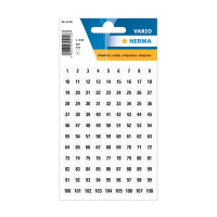 Herma 4128 1 t/m 540 etiketten ø 8 mm wit/zwart (540 etiketten) 4128 360159