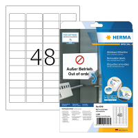 Herma 4346 verwijderbare etiketten A4 45,7 x 21,2 mm wit (1200 etiketten) 4346 238361