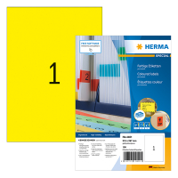 Herma 4401 permanent hechtende etiketten A4 210 x 297 mm geel (100 etiketten) 4401 230485