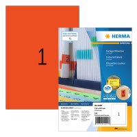 Herma 4402 permanent hechtende etiketten A4 210 x 297 mm rood (100 etiketten) 4402 230793