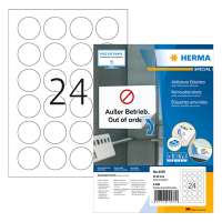 Herma 4476 verwijderbare etiketten A4 Ø 40 mm rond wit (2400 etiketten) 4476 238520