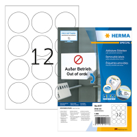 Herma 4477 verwijderbare etiketten A4 Ø 60 mm rond wit (1200 etiketten) 4477 238521