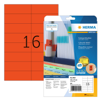 Herma 4552 verwijderbare etiketten A4 105 x 37 mm rood (320 etiketten) 4552 230803